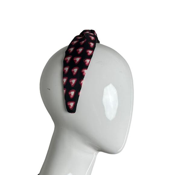 Kate spade valentine\'s day Heart Print twisted knot silk headband main image 6